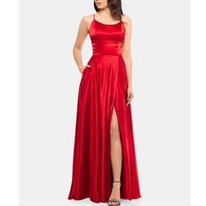 Red Satin Betsy and Adam Dress
